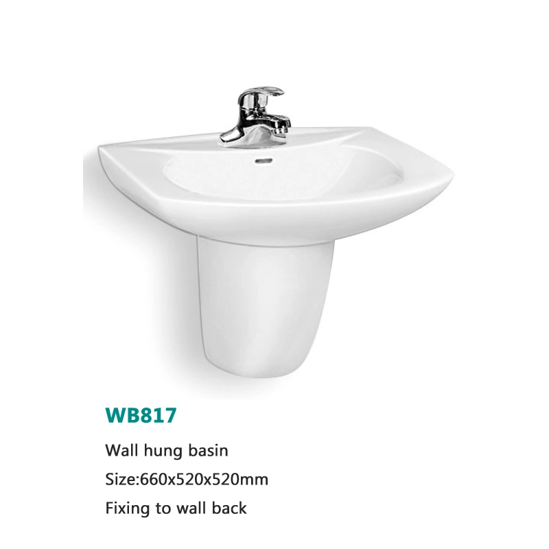 Bathroom Sanitary Ware Saving Place Wash Basin Half Pedestal Basin Semi Pedestal Sink Ceramic Lavabo Wall Hung Basin