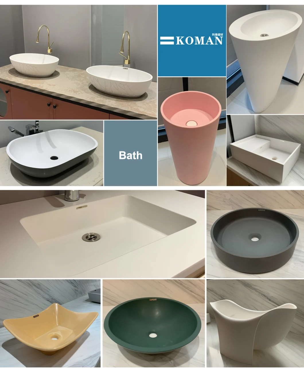 Shower Lavatory Sink Wash Basin, Custom Corain Bathroom Basin Acrylic Solid Surface Stone Resin