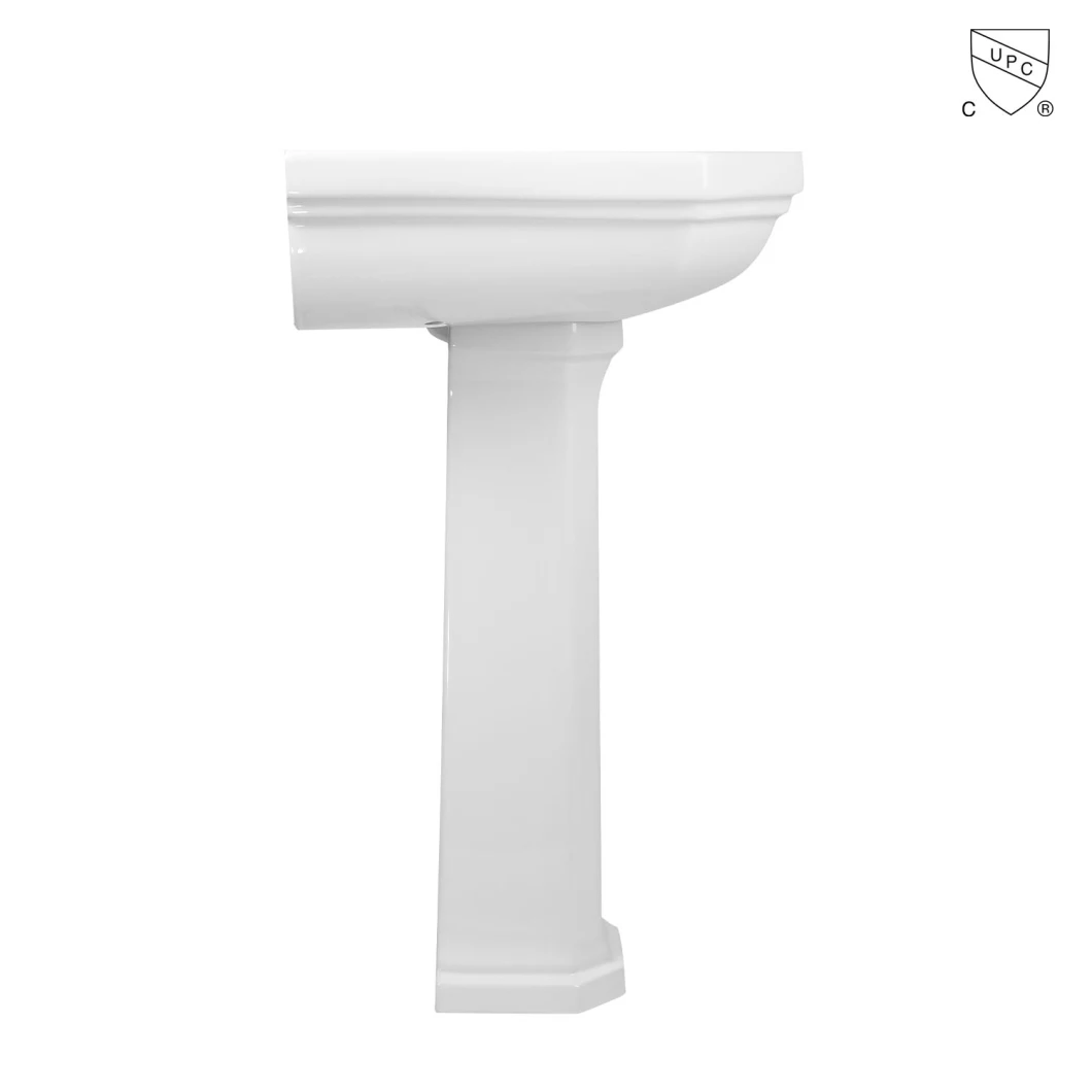 Porcelain Wash Basin Washstand Upc Pedestal Sink Ceramic Lavatory Washbasin with Stand