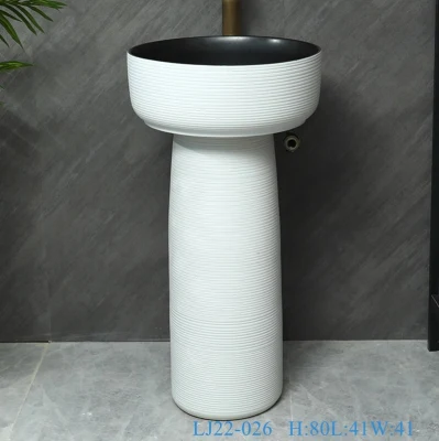 Lavabo de baño de porcelana esmaltada de color de buena calidad Lavabo de pedestal lujoso