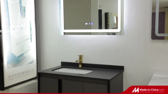 Espejo de baño elegante decorativo con marco de hierro negro dorado con forma de huevo ovalado