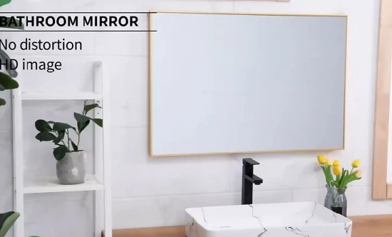 Decoración para el hogar Rectángulo Redondo Forma cuadrada Tocador Espejo de pie Aluminio Hierro Espejo de pared Espejo de cuerpo entero Marco de baño Espejo enmarcado