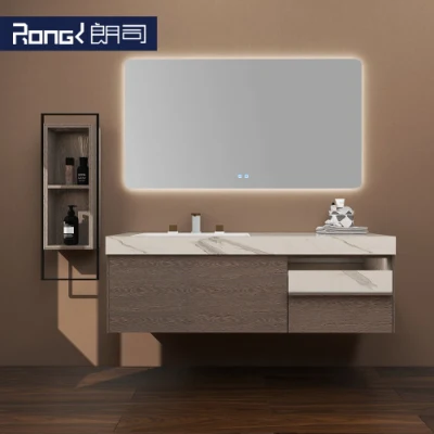 Gabinete de baño de combinación de montaña de pared simple moderno de madera maciza