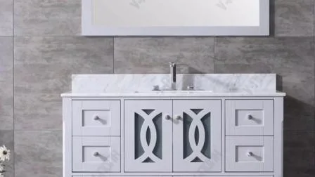 Gabinete de tocador de baño de mármol de Carrara moderno de alta calidad de 48 pulgadas